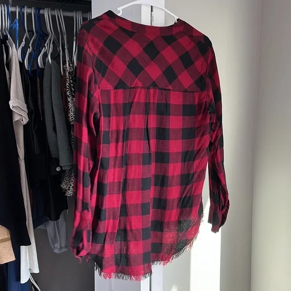 Rails Revolve Red Flannel Half-Button Up, worn once - Picture 5 of 5